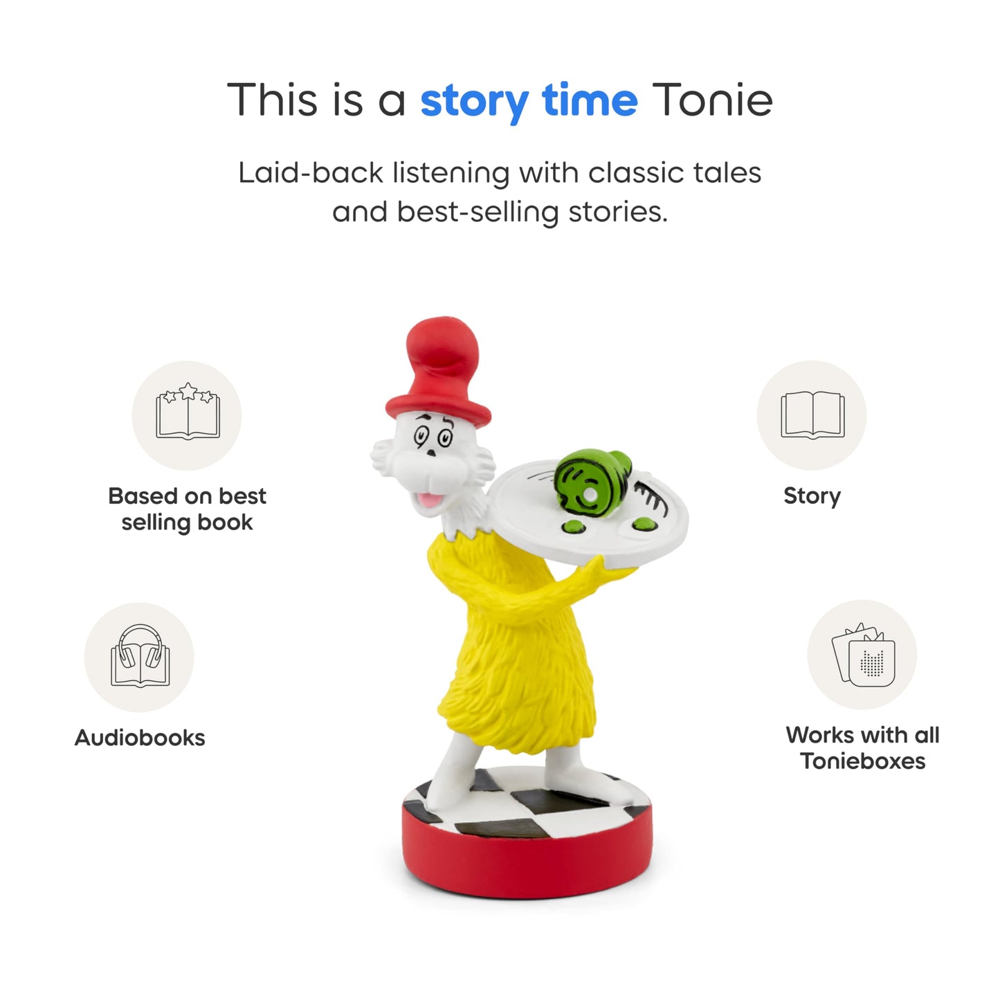 Tonies Sam-I-Am toy character showing the magnetic base placement