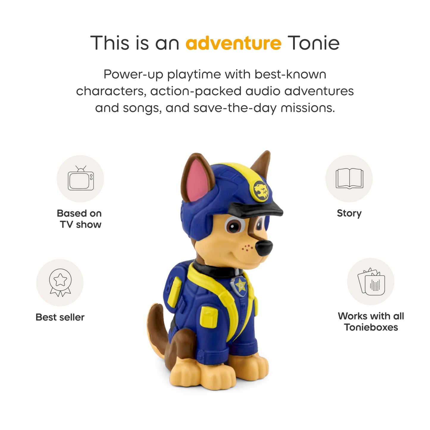 Tonies Chase interactive story toy figurine angled view