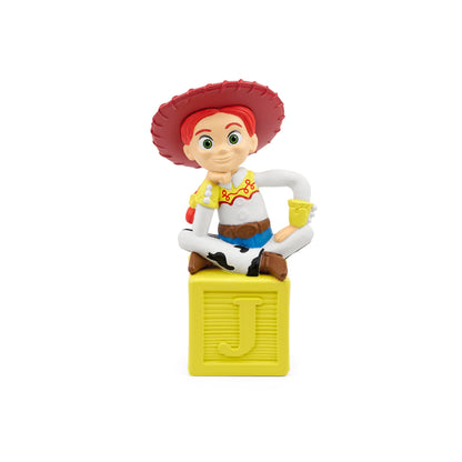 Close up view of the hand painted Disney Pixar Toy Story Jessie magnet based audio character figurine.