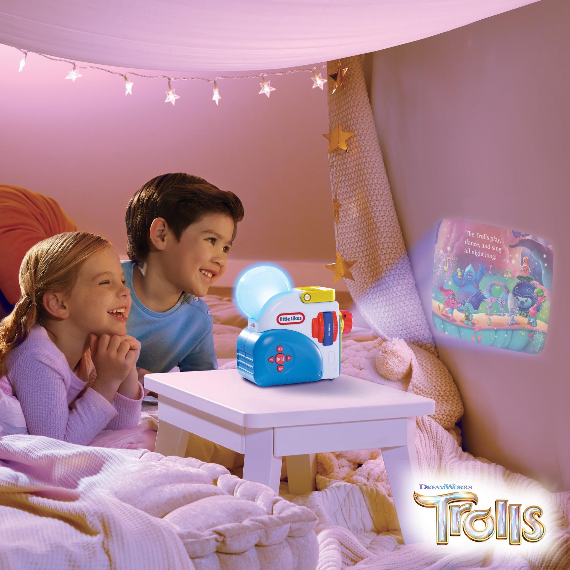 Three Trolls story cartridges and Branch audio character figure displayed together