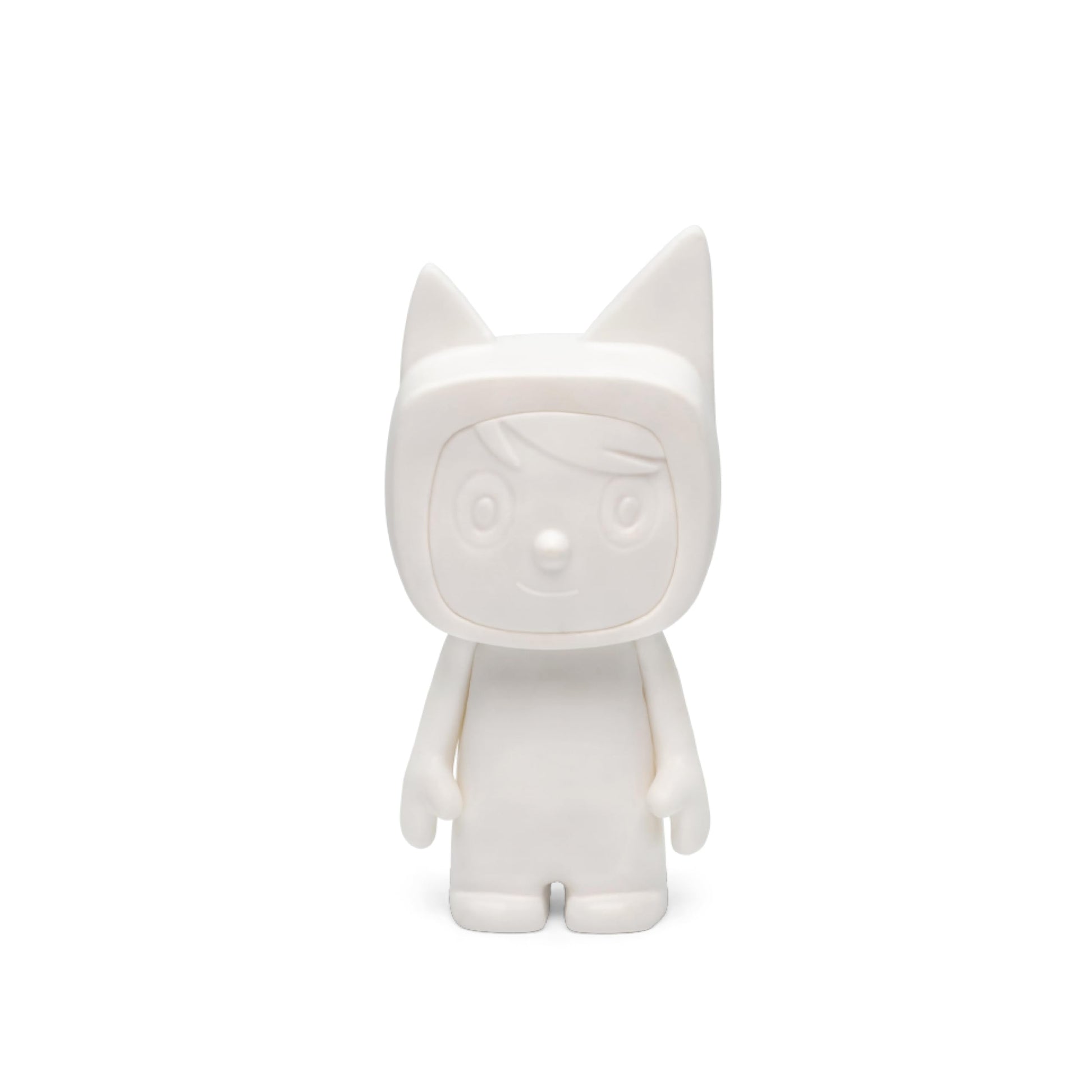 Tonies customizable figurine decorated with creative markers illustrating a personalized children's character concept.