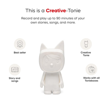 Close-up view of the Tonies blank character figure demonstrating the durable child-friendly material construction.