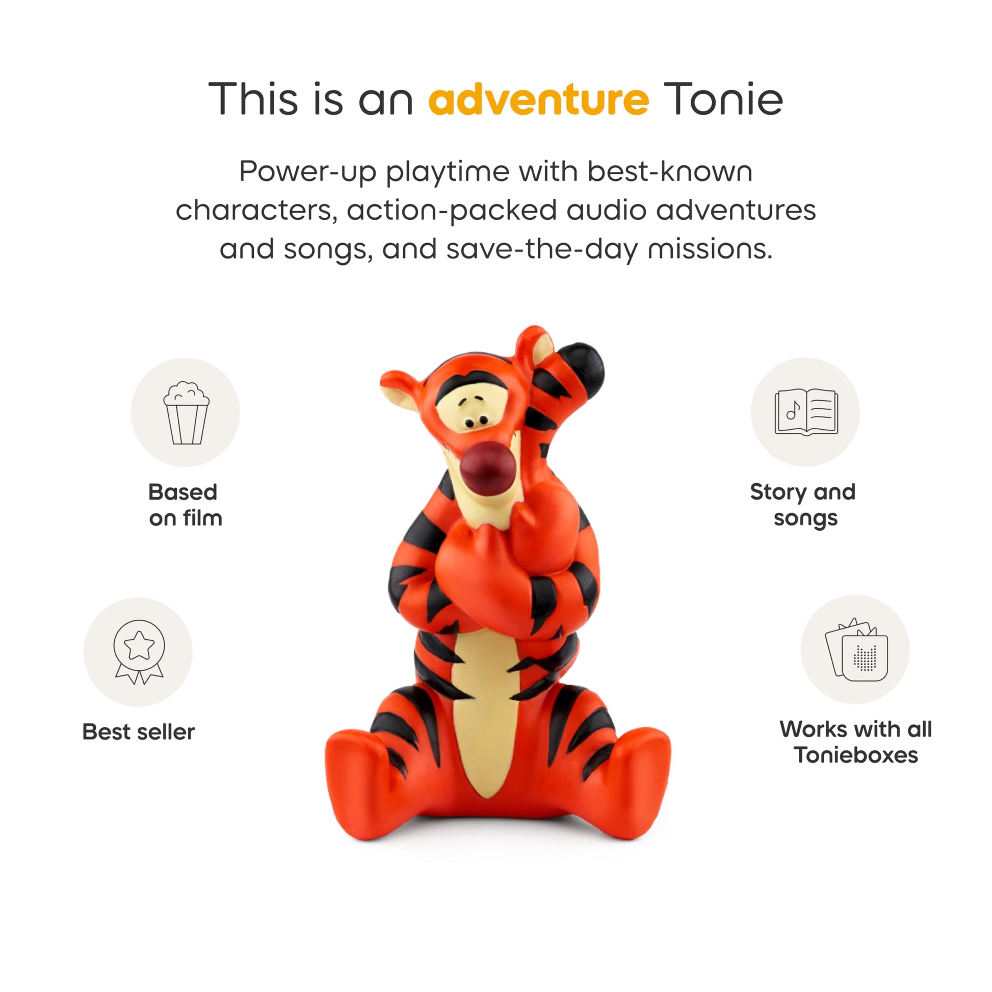 Authentic Tonies Tigger audio play toy for kids learning and development.