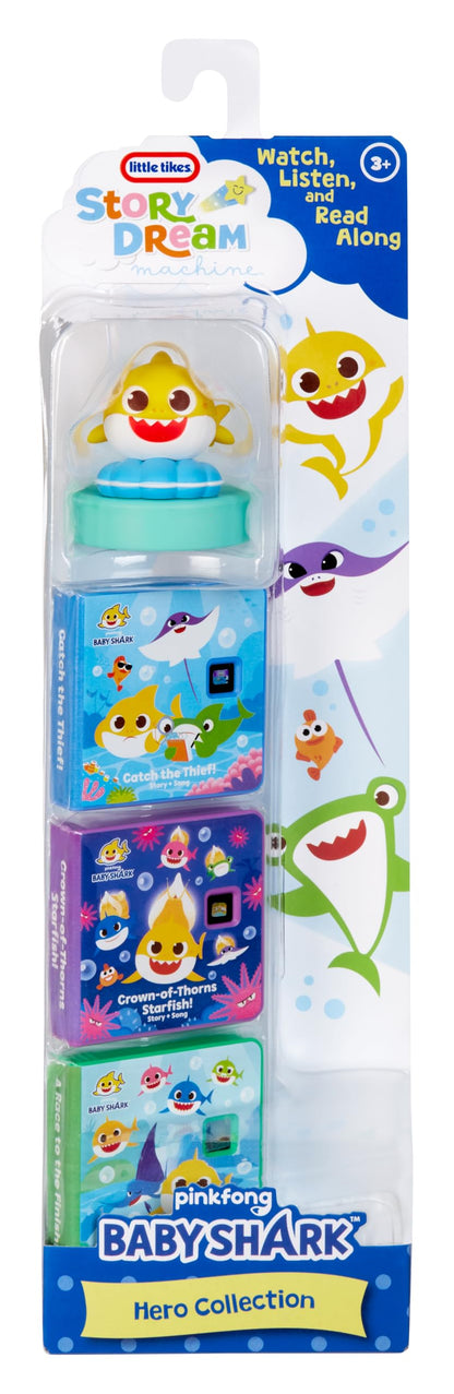 Close up view of the durable plastic Baby Shark character piece showing the authentic design details