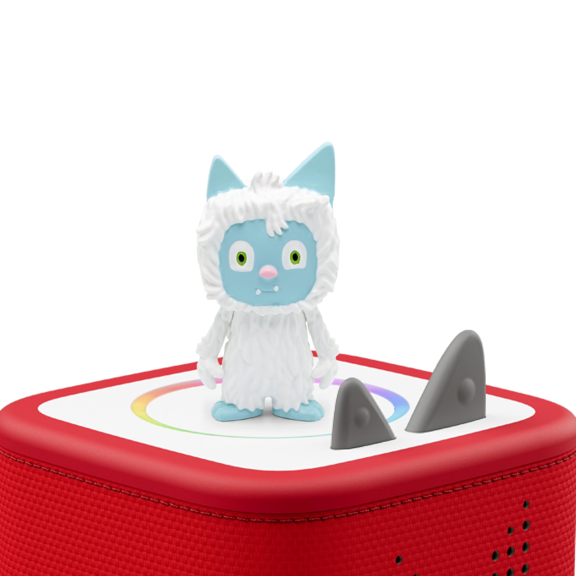 Hand painted Yeti figurine for custom audio player system close up