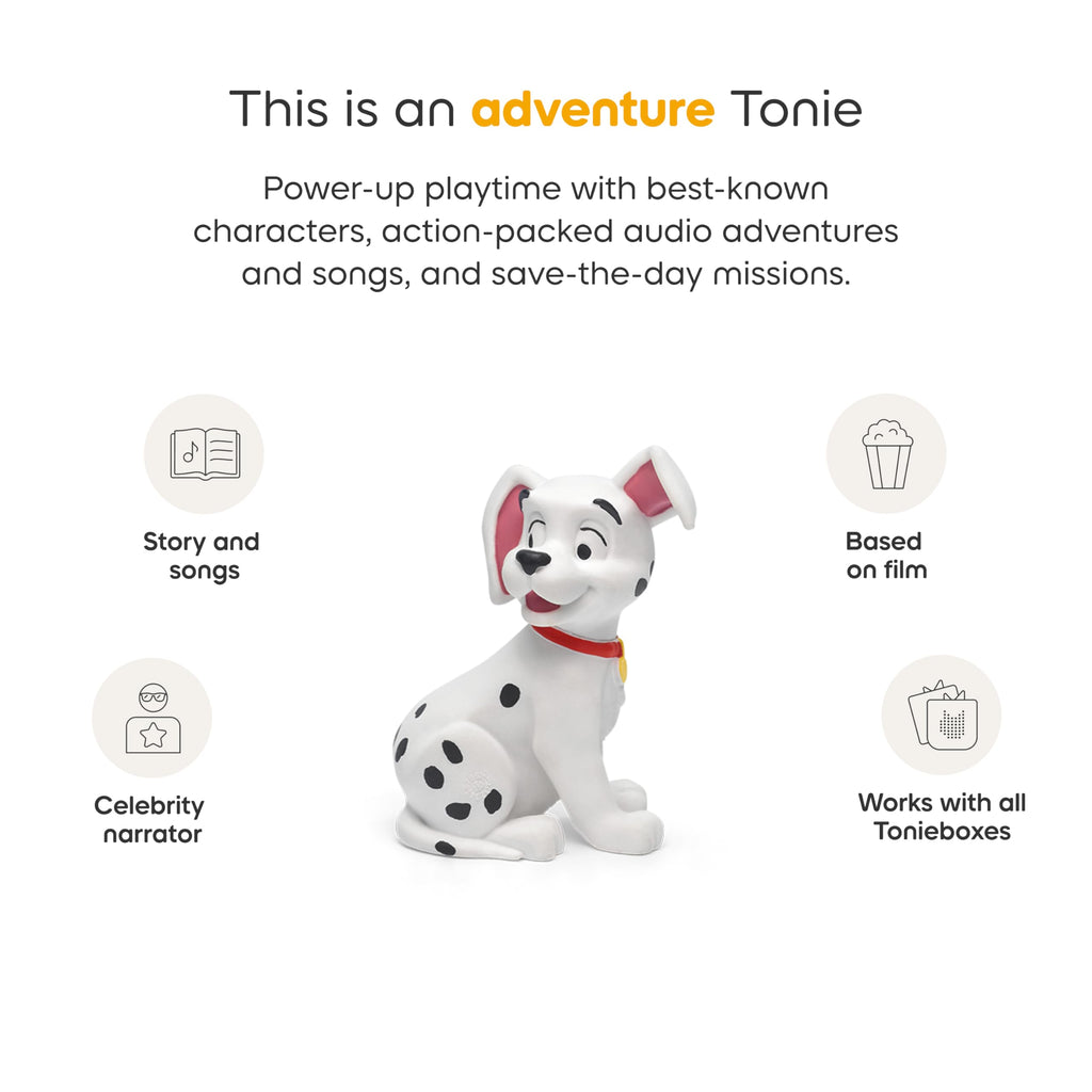 Imported children audio book character featuring 101 Dalmatians design close up