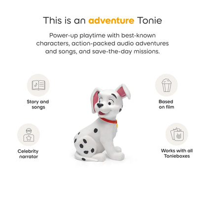 Imported children audio book character featuring 101 Dalmatians design close up