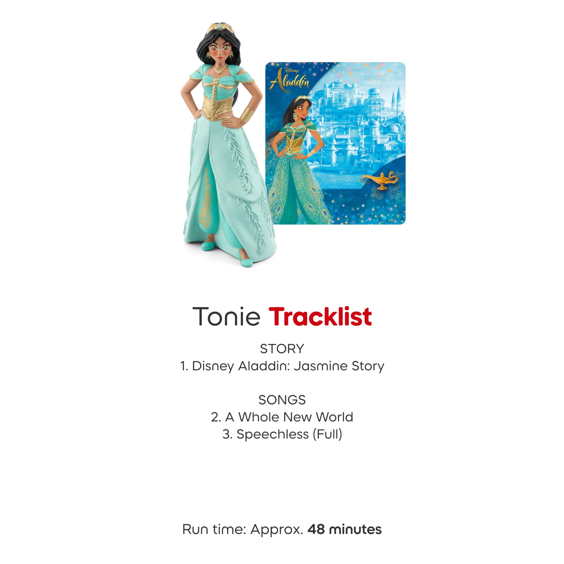 Princess Jasmine interactive screen free audio toy for children showing base magnet