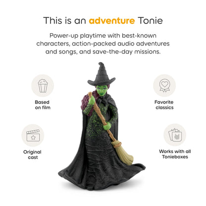 Screen-free audio toy for kids featuring the green-skinned character from Oz.