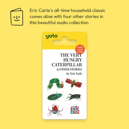 Yoto Eric Carle audio card being inserted into a white Yoto Mini device