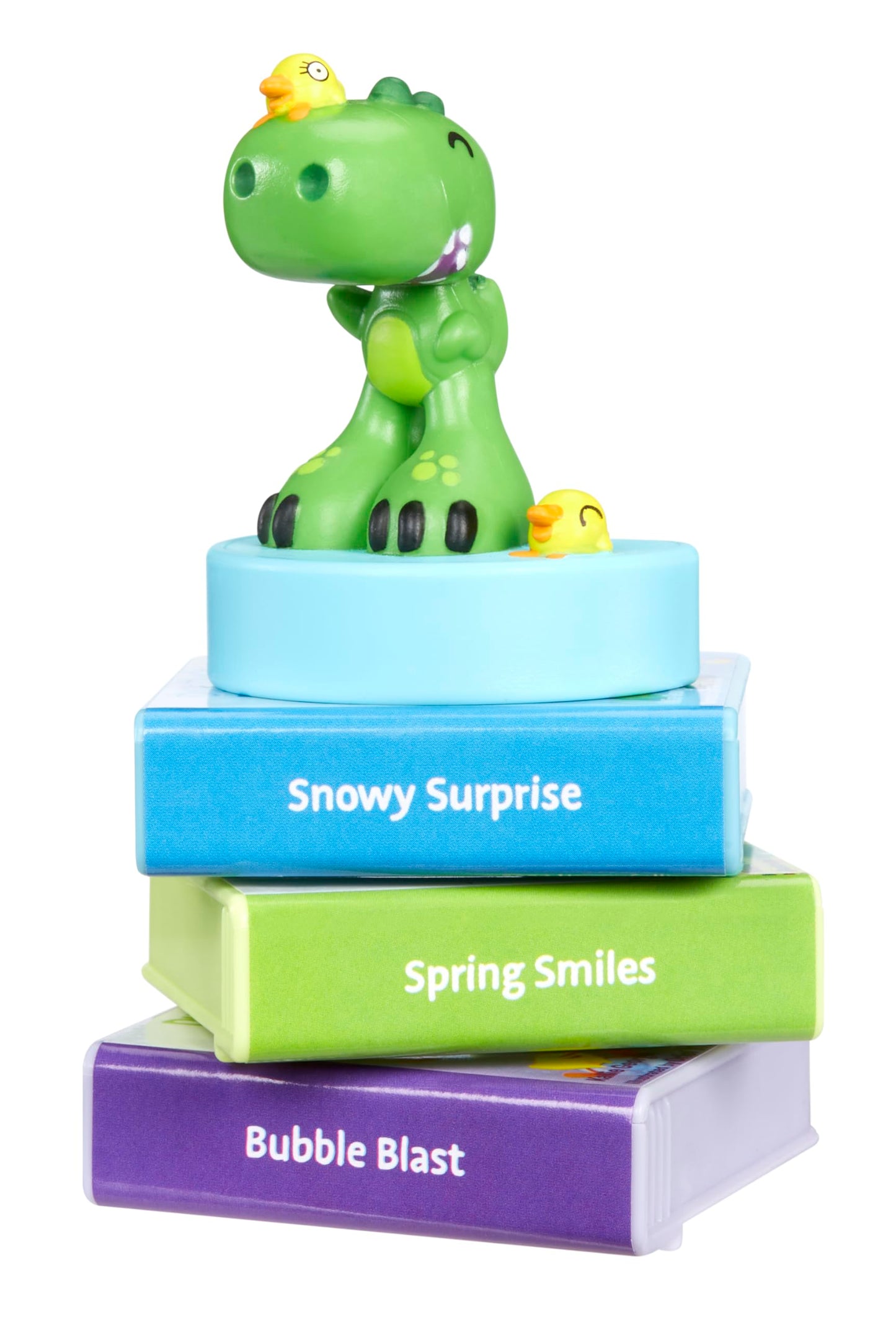 Little Tikes Story Dream Machine storybook reels and character toy set laid out together.