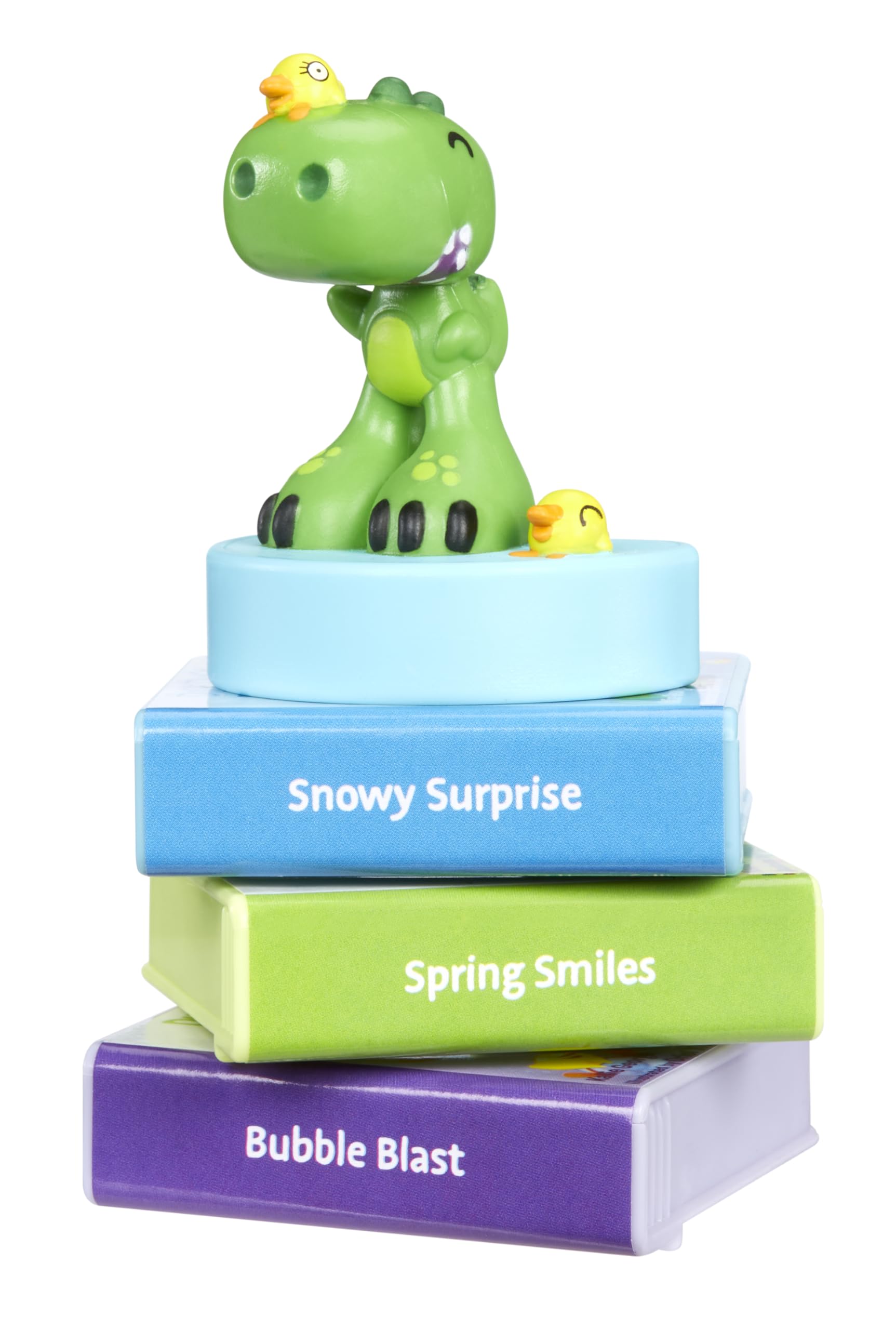 Little Tikes Story Dream Machine storybook reels and character toy set laid out together.