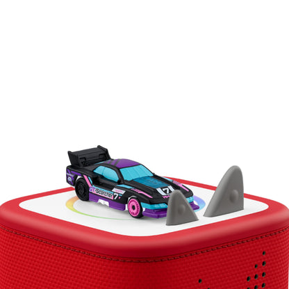 Side profile of the Tonies Hot Wheels storytelling character showcasing the magnetic base construction.