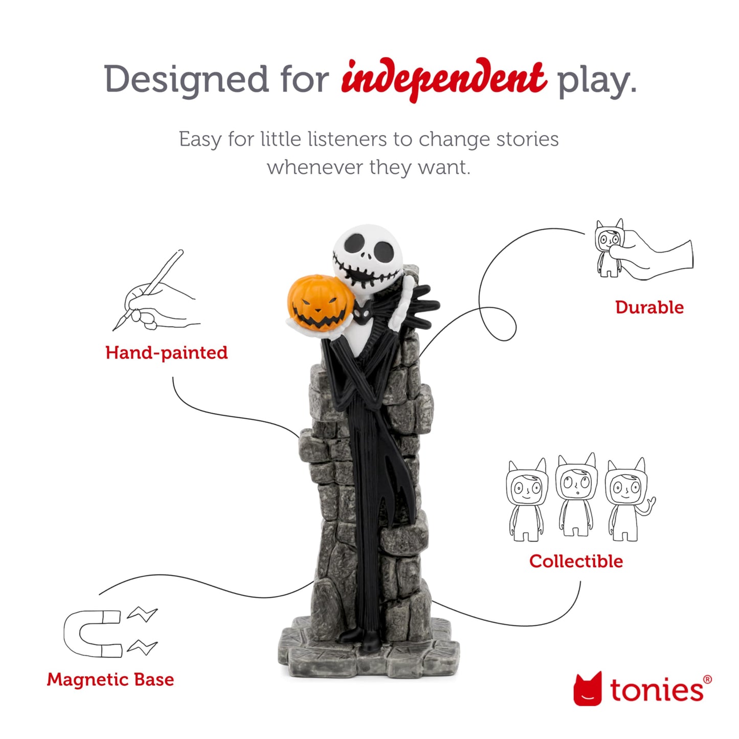Disney Pumpkin King Jack Skellington Tonie box companion figurine for kids aged six plus