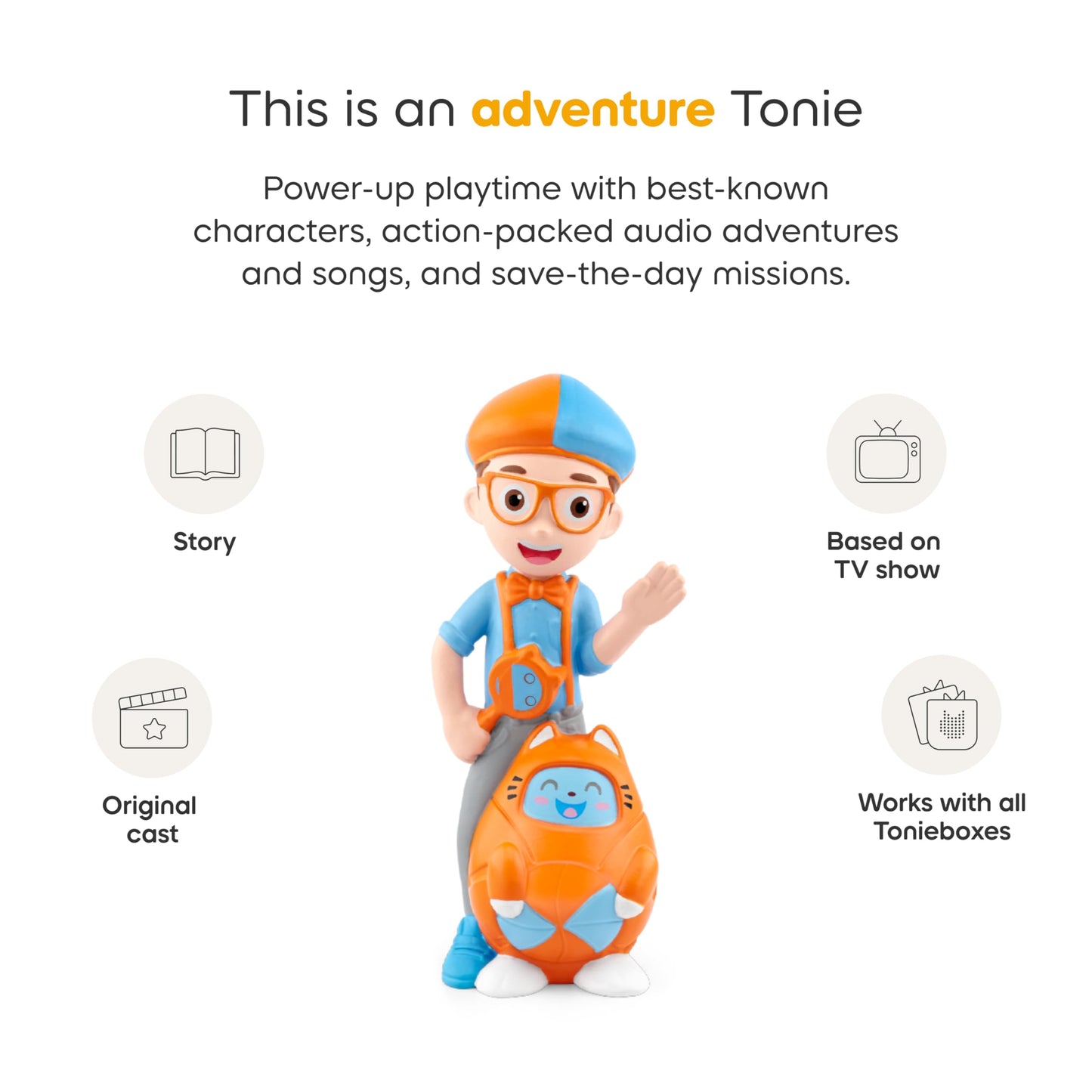 Blippi and Meekah audio toy figure highlighting durable construction material