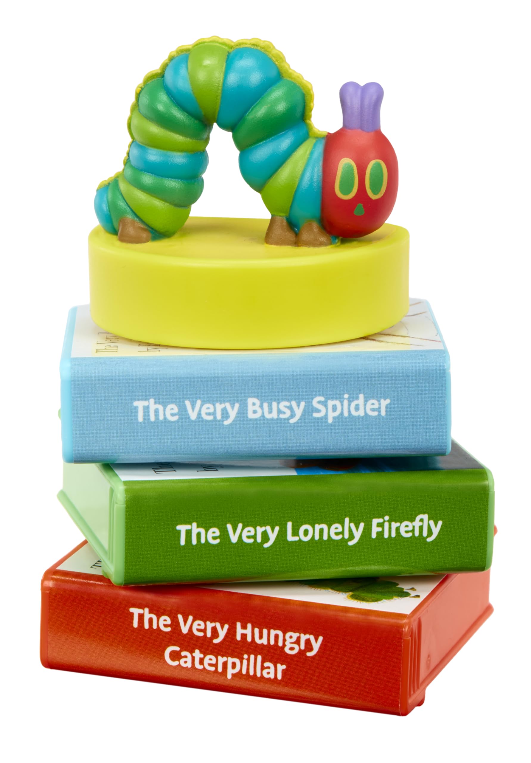 Toddler bedroom wall showing the colorful projected graphics of the Very Hungry Caterpillar book.