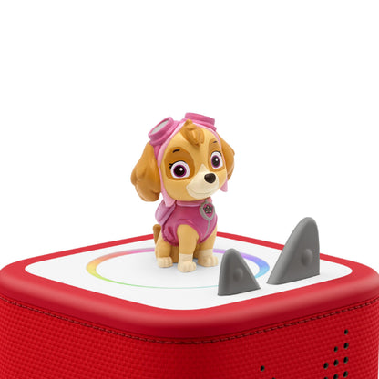 Authentic Tonies Skye interactive character figurine showing the magnetic base for audio connection
