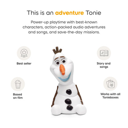 Imported Tonies Olaf audio character detailing the base layout for magnetic player connection.