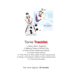Olaf from Disney Frozen premium audio figurine packaging showing official licensing.