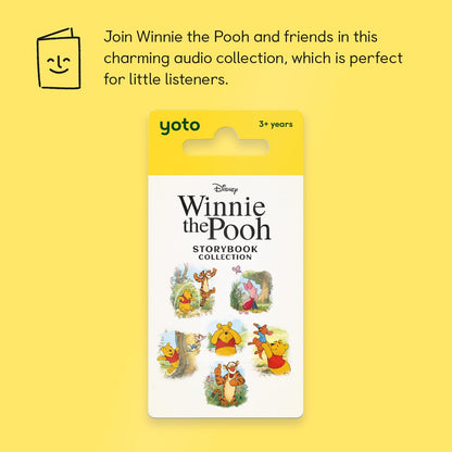 Authentic Yoto smart audio card featuring classic Disney character graphics and yellow theme color packaging