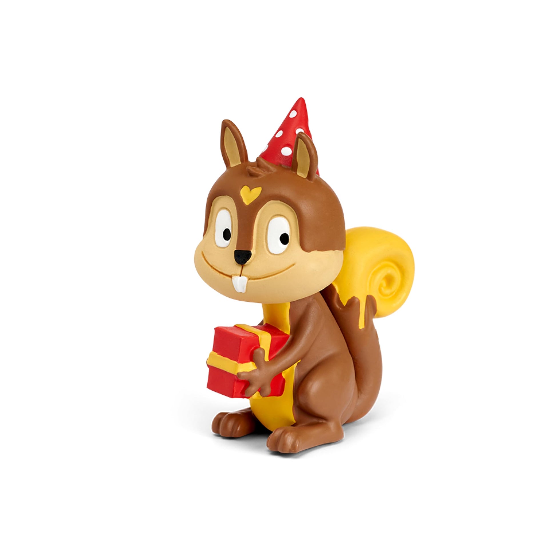 Imported Tonies Favorite Children's Songs Celebration figurine sitting on top of a speaker box.