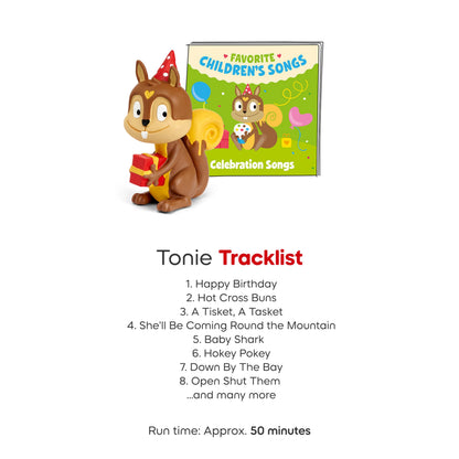 The collectible squirrel character from the Tonies Favorite Children's Songs collection displaying its magnetic base.