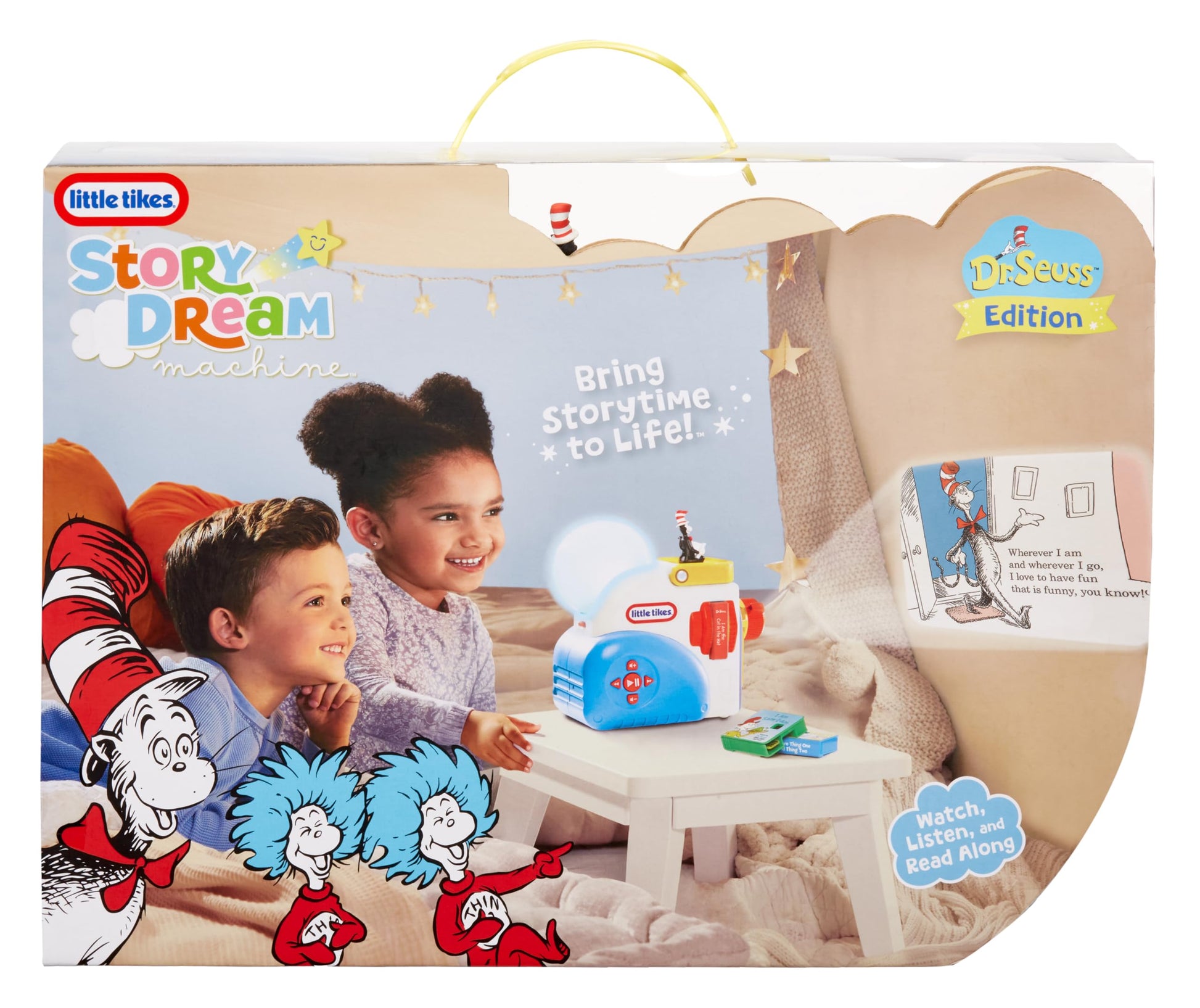 Cat in the Hat character figurine placed on top of the Little Tikes reading device