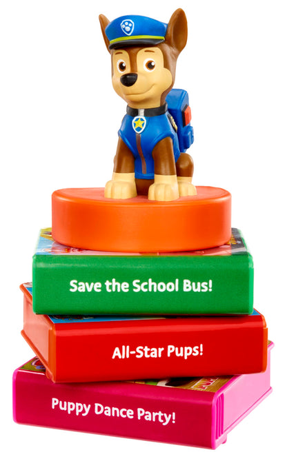 Chase character figurine from the Little Tikes Hero Collection activating the nightlight mode with colorful projection effects.