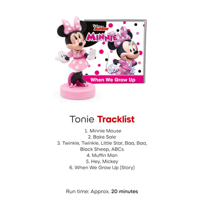Close up view of the Minnie Mouse audio figurine detailing the premium finish and paint quality.