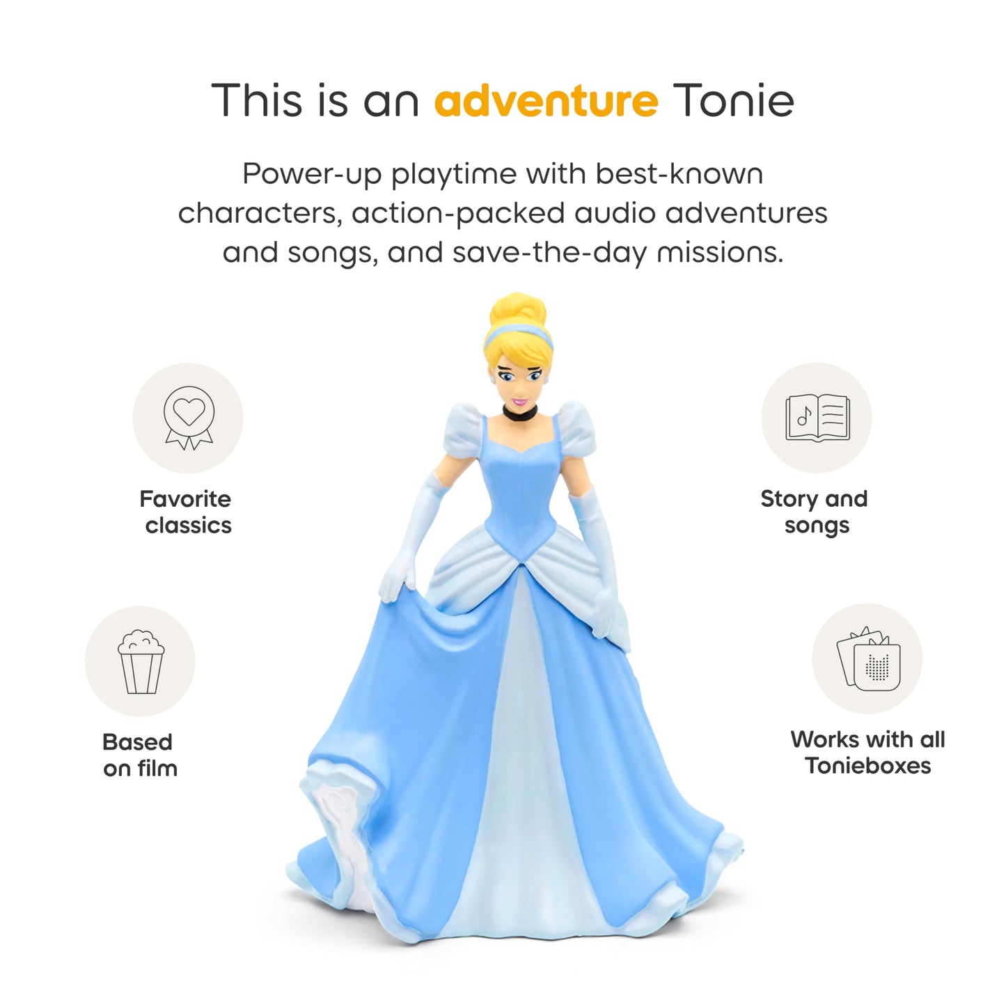 Authentic Disney Cinderella audio figurine collectible character for screen free play