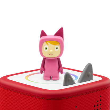 Hand painted pink recordable audio toy character standing upright