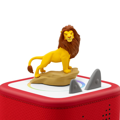 Authentic Tonies Lion King Simba audio character highlighting the magnetic base design.