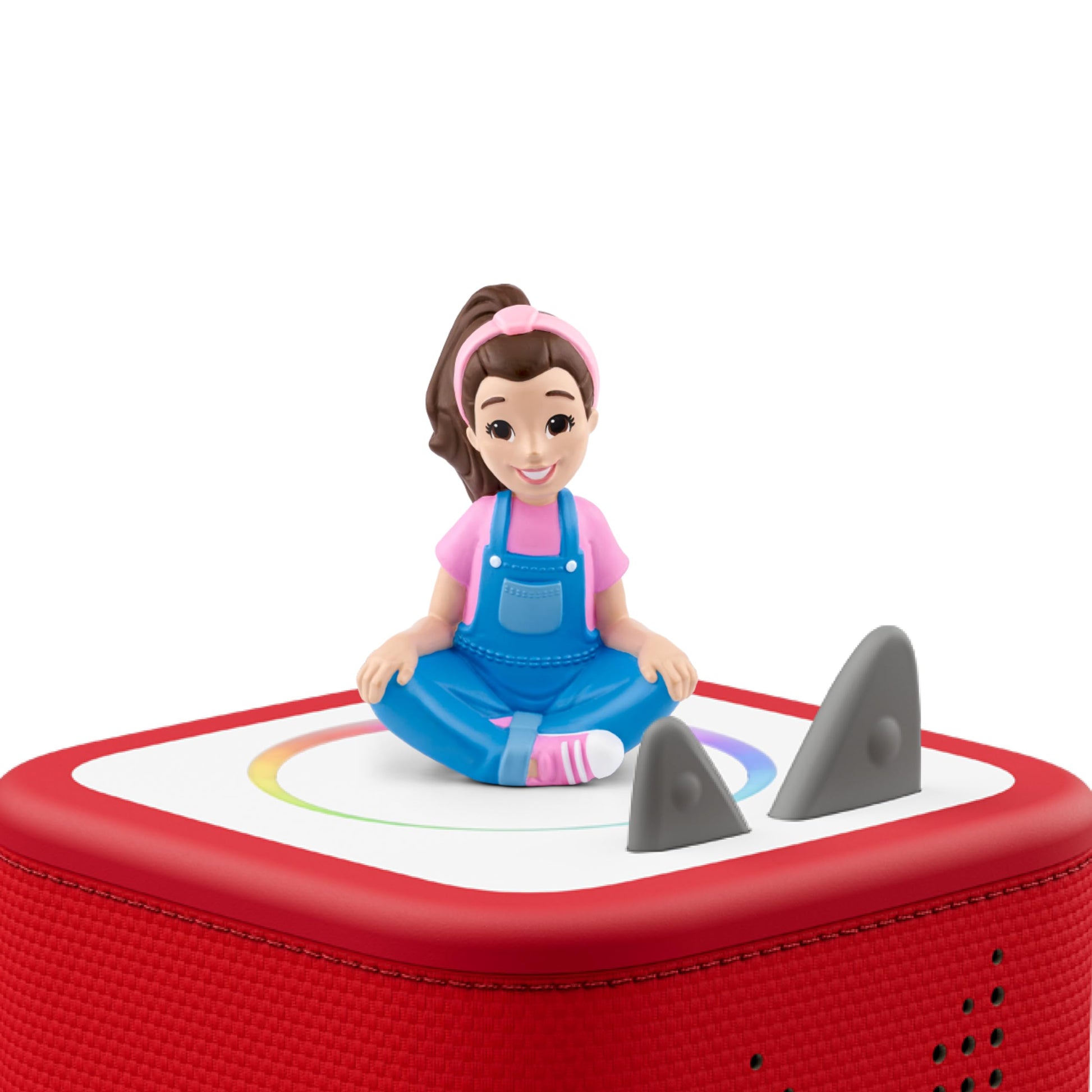 Close up profile of the Tonies Ms Rachel figurine highlighting its durable child safe material.