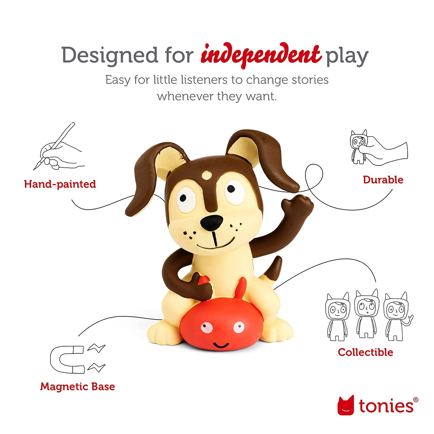 Durable drop resistant toddler audio system with interactive puppy toy