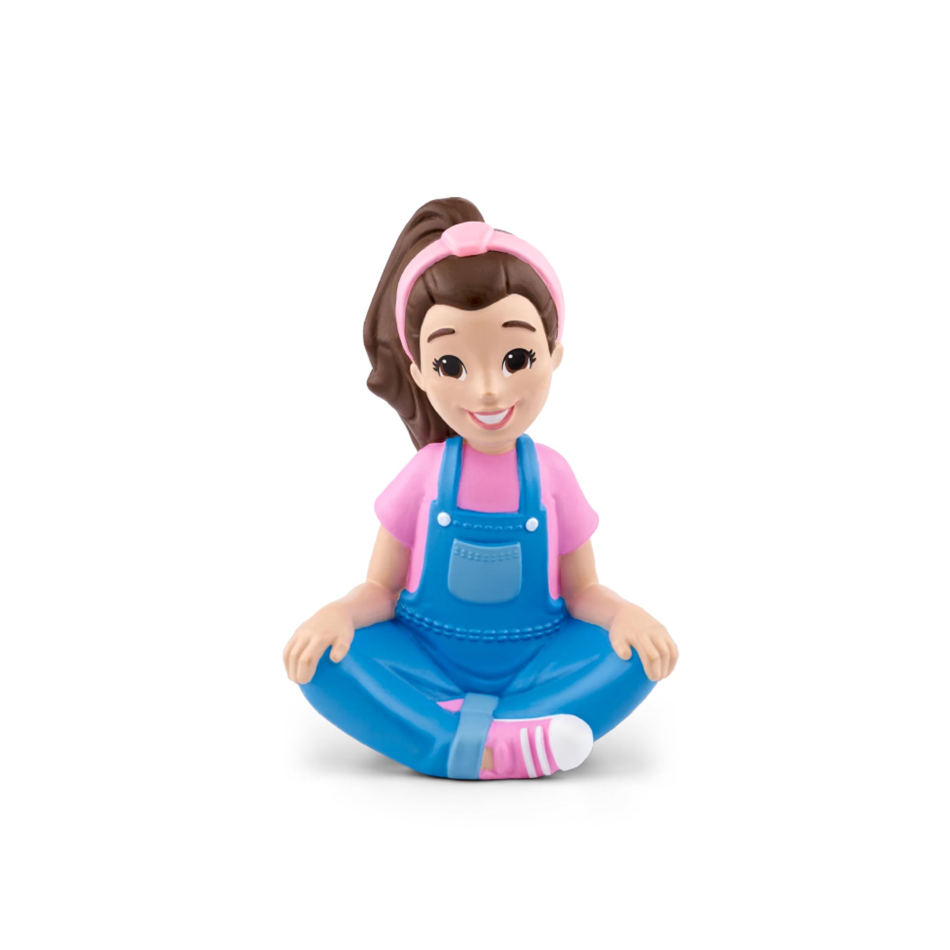 The Ms Rachel audio character toy showing the magnetic base used for connecting to a speaker.