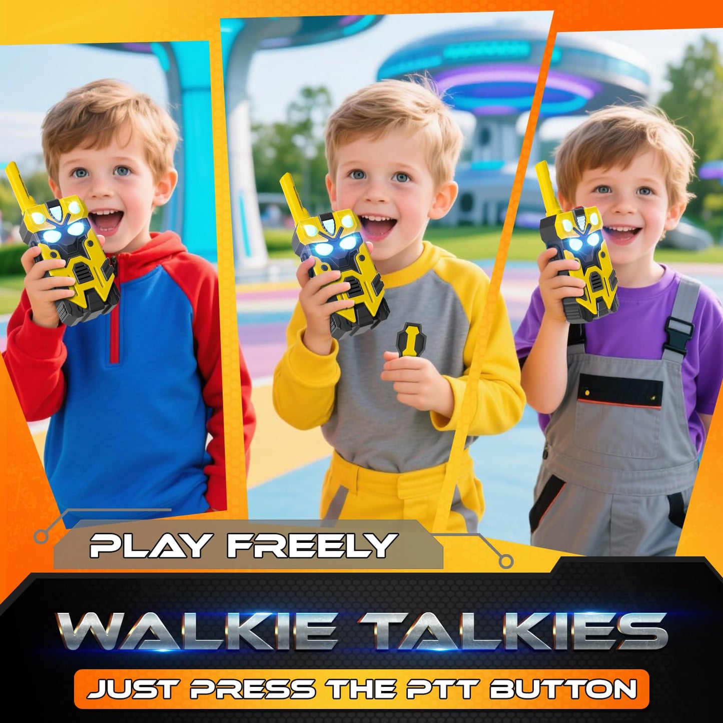 The complete 2-pack robot radio gift box layout perfect for children birthday presents.