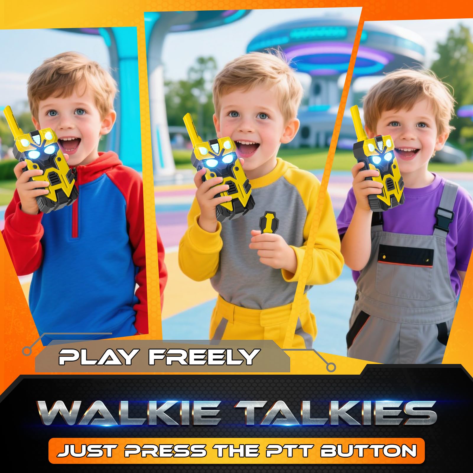 The complete 2-pack robot radio gift box layout perfect for children birthday presents.