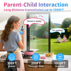 MINIBEAR kids video intercom twin pack including type-c charging cables and blue anti loss lanyards