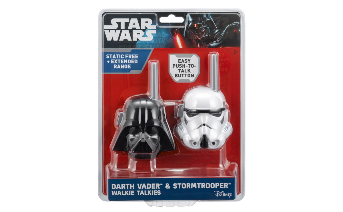 Imported eKids Star Wars handheld radios illustrating the compact size suitable for small hands