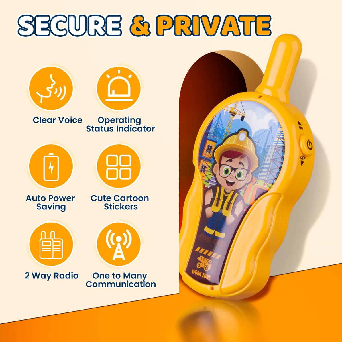 LAEBUILD toddler long range two way radio toys being held by a young child outdoors.