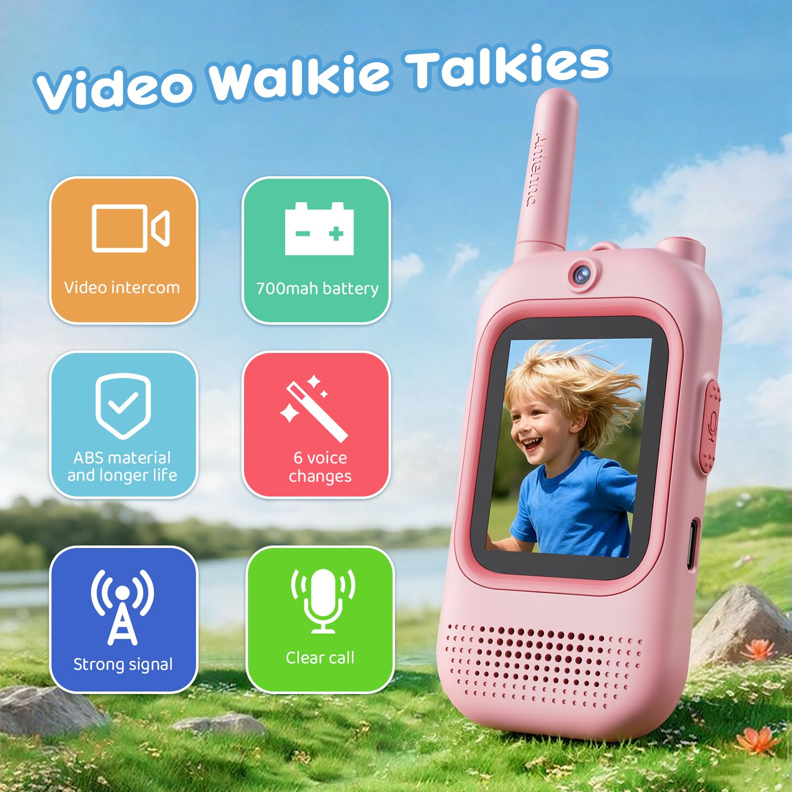 Seaonar interactive educational toy walkie talkies with fun voice changing filter options
