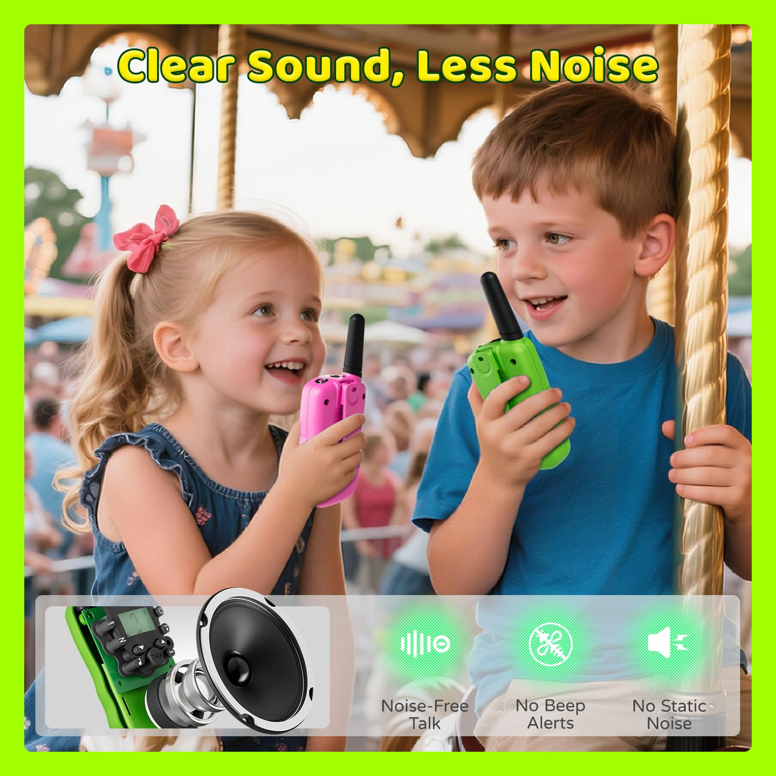 BATURU T388 walkie talkie showing the integrated top LED flashlight