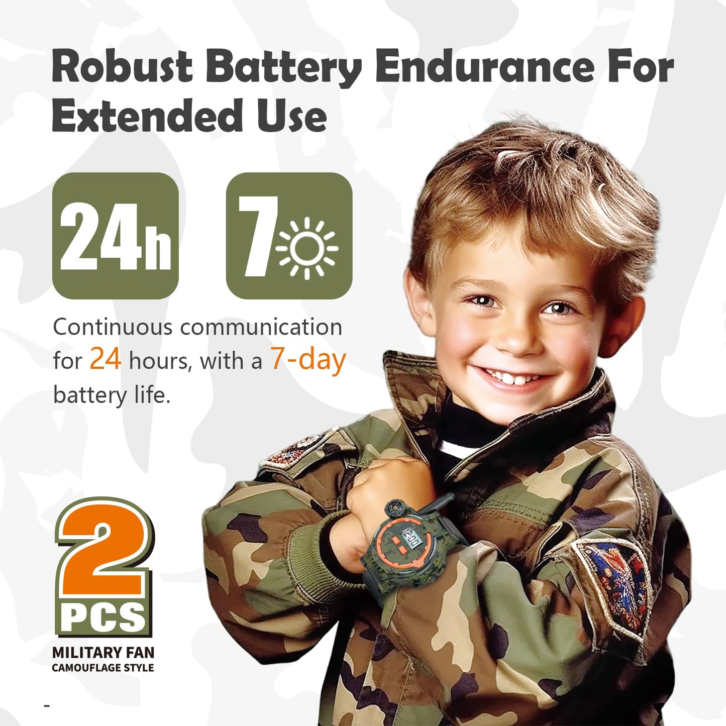 USB charging process of the rechargeable kids walkie talkie watch demonstrating the durable battery setup