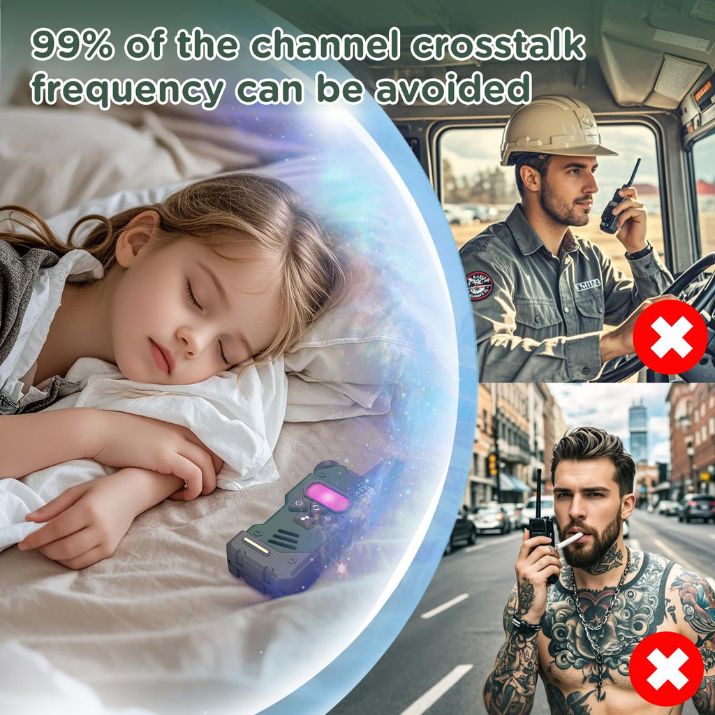 Gowtimly kids walkie talkies with adventure multi tools displayed with outdoor camping gear