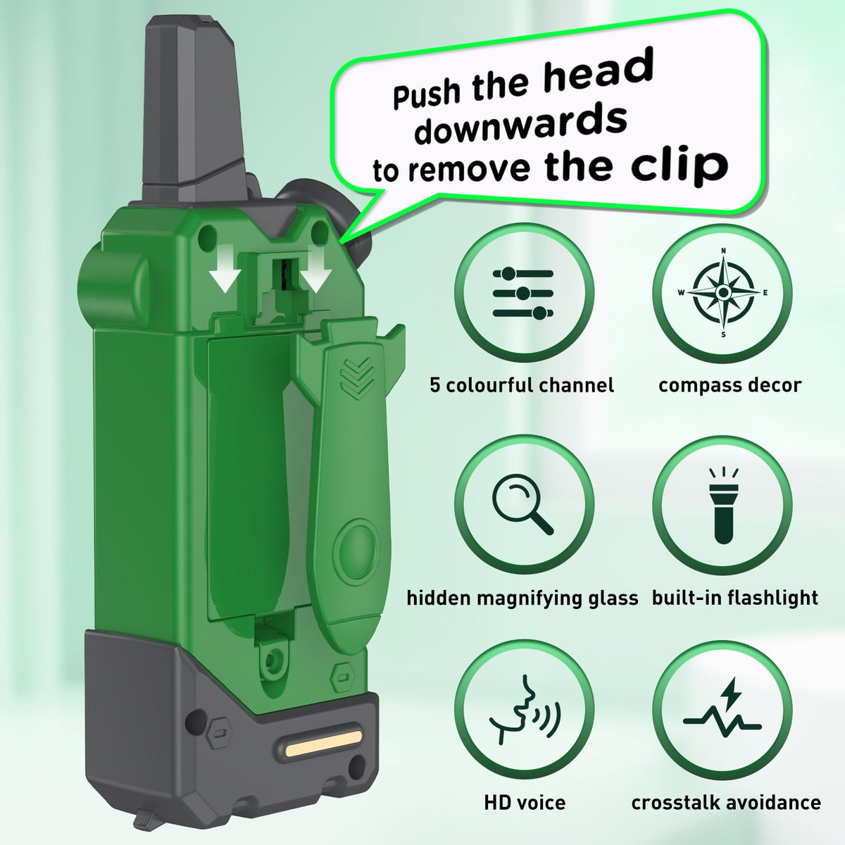 Packaging box of the Gowtimly five channel two way radio set for children showing age recommendations