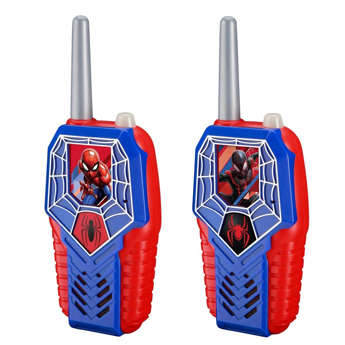 Kid friendly two way radios side profile highlighting the push to talk button