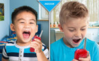 Childrens SpiderMan walkie talkie set being used for outdoor backyard adventure play