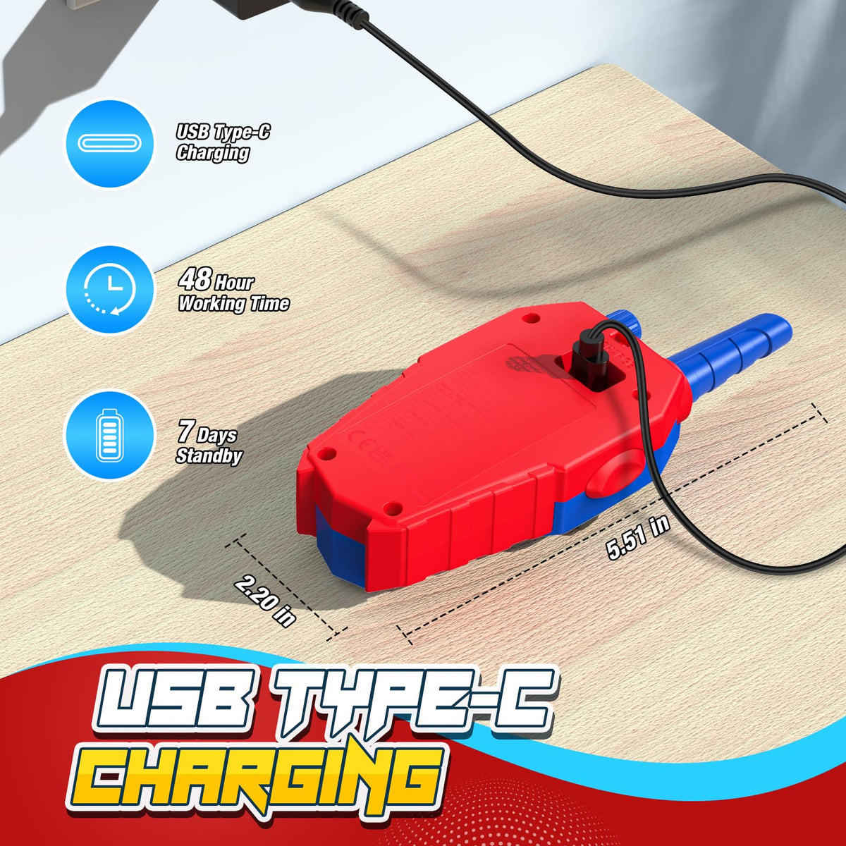 Lightweight shockproof outdoor walkie talkie toy with glowing eyes feature illuminated
