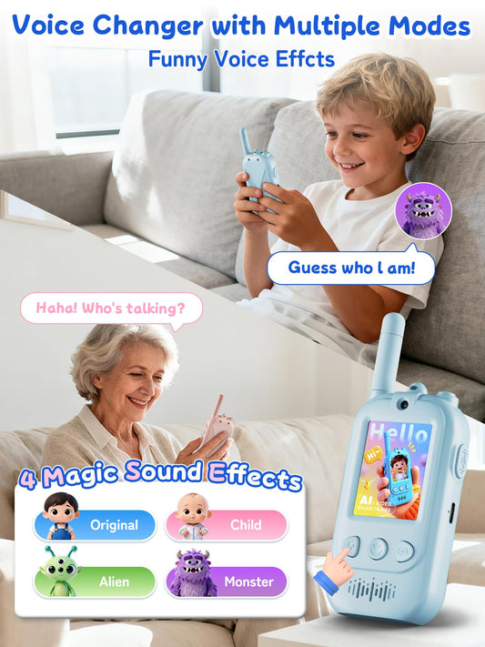 Fabeto rechargeable two way intercom toy showing the built in camera lens detail