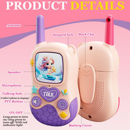 Close up of the ergonomic mermaid tail design elements on the JKGIFTS long range communication toys for children.